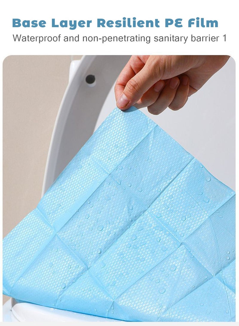 100pcs disposable toilet seat covers, toilet cushions, disposable toilet seat pads, thickened portable toilet pads, for children, made of wood pulp paper, toilet mat, blue - Image 4
